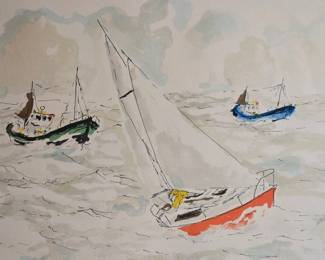Urbain Huchet Signed Lithograph
