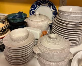 Frankoma dish set unusual 