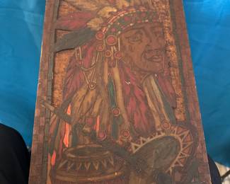 Native American Flemish art on wood 