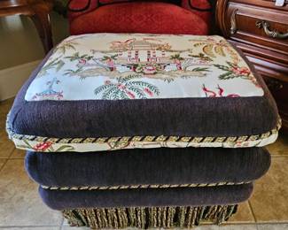 Custom fabric ottoman