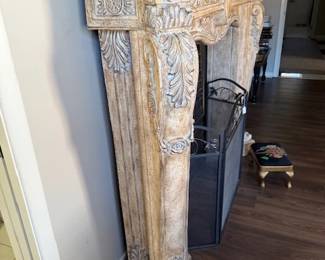 Louis XV style fireplace with Black Onyx Marble