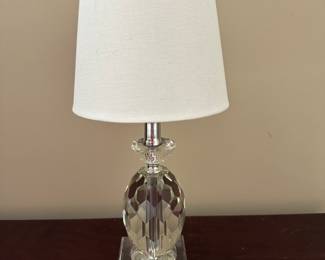 pair of cut glass lamps