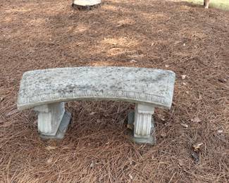 Pair of cement garden ben