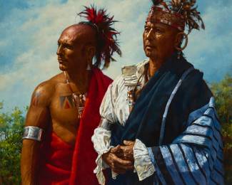 46
Robert Griffing
b. 1940
"The Delegates," 2006
Oil on canvas
Signed and dated lower left: Robert Griffing: Griffing © / 2006; titled on the frame plaque
30" H x 30" W
Estimate: $10,000 - $15,000
