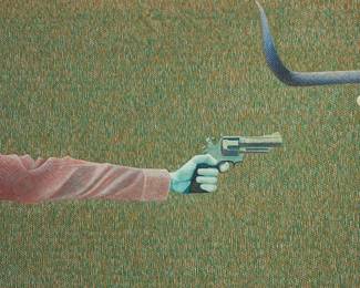 179
20th Century American School
Long shot, 1980
Acrylic on canvas
Initialed or inscribed and dated in pencil on the overlap of the canvas, upper left, verso: RMc / 2/17/80
69" H x 114.75" W
Estimate: $1,000 - $2,000