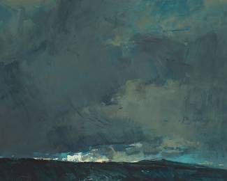 122
Sergei Bongart
1918-1985
Stormy seascape, 1976
Acrylic on canvas
Signed and dated lower right: Sergei Bongart; with Cyrillic ink notations on the verso of the stretcher
36" H x 48" W
Estimate: $600 - $800