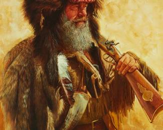 52
John Bruce
1931-2018
"Grey Wolf"
Oil on canvas
Signed lower right: Bruce; titled by repute
30" H x 24" W
Estimate: $2,000 - $3,000