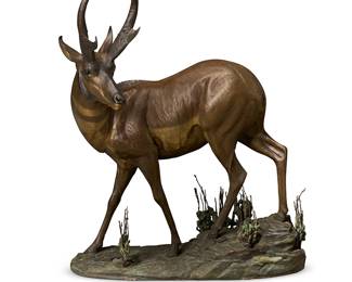 90
Michael J. Boyce
1946-2022
"High Plains Drifter"
Patinated and verdigris bronze
Unsigned
52.25" H x 46.5" W x 22" D
Estimate: $2,000 - $4,000