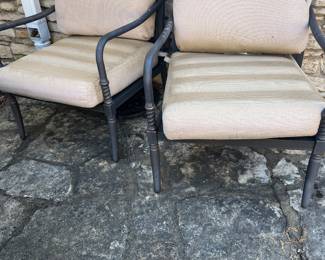 Set of two patio chairs with cushions $150
