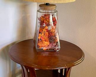 END TABLE, GLASS LAMP