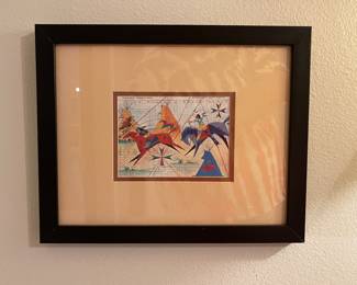 FRAMED INDIAN LEDGER ART BY DONALD MONTILEAUX