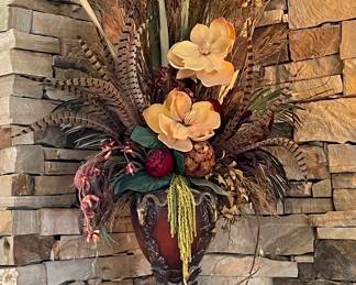 TALL DECORATOR VASE WITH FLOWERS