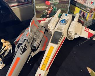 1976 Mego Corp Micronauts Galactic Cruiser, Star Wars Battlestar Galactica Replica, 1978 Kenner General Mills Star Wars X-Wing Fighter Replica