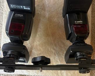 Pair of Canon Speedlite 580EX II Hot Shoe Mount Flashes