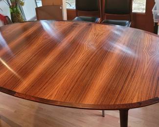 Mid Century Rosewood Oval Dining Table