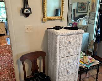 wicker, mirror antique chair