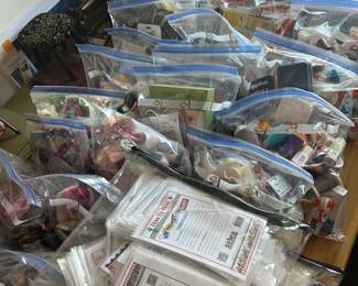 Mystery Grab Bags filled with all kinds of sewing tools, quilting things, vintage lace, patterns, measuring, embroidery etc. PERFECT for resale!