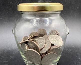 Old 4” Jar of Unsearched Quarters

