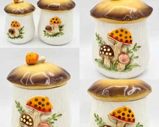 (5) Sears Merry Mushroom Canisters 1978
