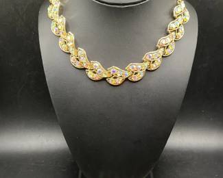 Vintage Aurora Borealis Rhinestone Necklace & Bracelet
