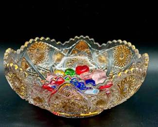 IMPERIAL GLASS OHIO -Daisy & Button Gold Accents With Filler
