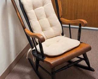 Hitchcock Style Rocking Chair With Cushions
