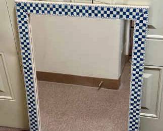 Rustic Checkered Wall Mirror
