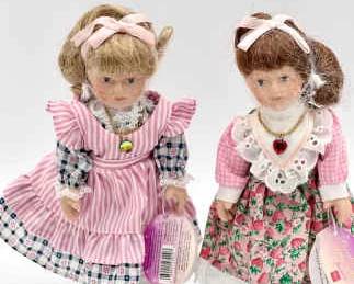 (2) Russ Porcelain Doll Of The Month January & October
