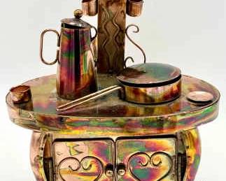 Vtg Copper Tin Metal STOVE Retro WIND UP MUSIC BOX My Favorite Things
