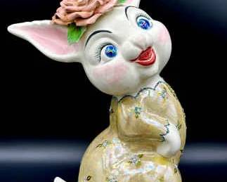 16” Tall Vintage Ceramic Easter Bunny
