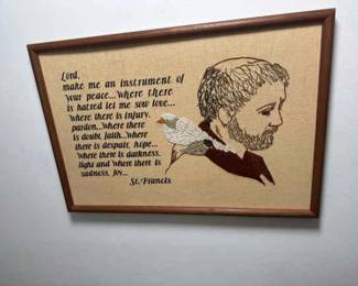 Needlepoint Saint Francis Prayer - Framed
