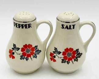Vintage Hall China Red Poppy Salt & Pepper Shakers
