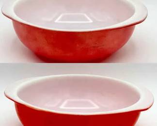 (2) Red Pyrex Mixing Bowls
