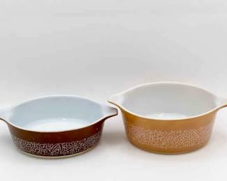 (2) Pyrex Woodland Dishes With Lids
