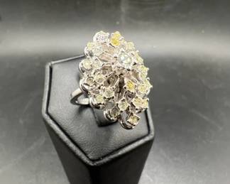 Large Sparkling 18KT HGE Cocktail Ring
