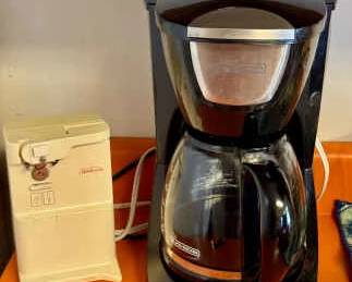 Black & Decker Coffee Pot And Sunbeam Can Opener
