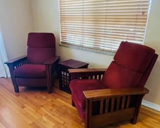 Vintage Lane Furniture Industries Mission Arts and Crafts Style Recliners