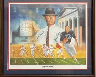 John Vaught and Jake Gibbs signed print