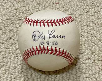 Don Larson signed no hitter baseball