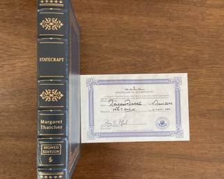 Signed by Margaret Thatcher with certificate of authenticity