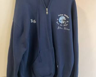 Signed Jake Gibbs 1995 college football Hall of Fame induction zip sweatshirt