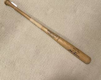 Ole Miss game used bat signed by Jake Gibbs