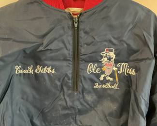 Coach Jake Gibbs Ole Miss 1986 game worn jacket
