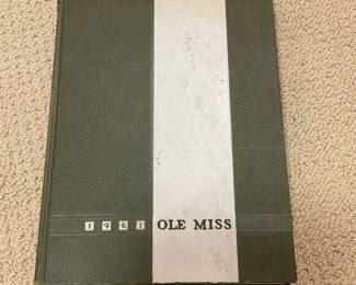 Jake Gibbs signed 1961 Ole Miss yearbook