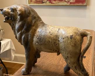 Very Early Terra Cotta lion bank, 12 x 15