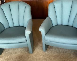 2 cute blue side chairs