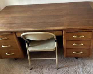 Old solid wood desk