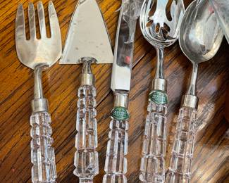 Shannon Crystal and stainless serving pieces