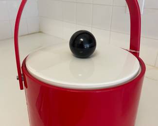 Vintage George Briard Red Ice Bucket