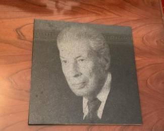 J.Cisneros etched on stone 12x12